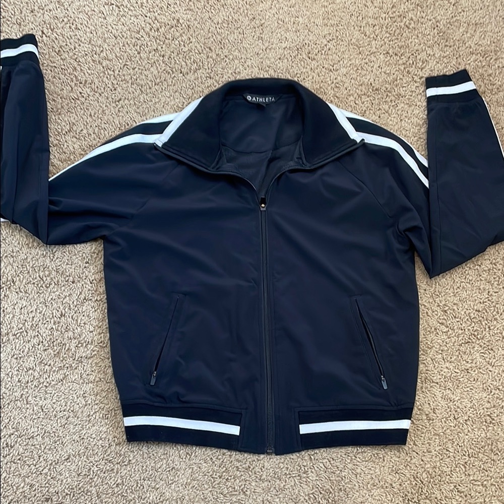 Athleta circa Track Jacket with White Stripes